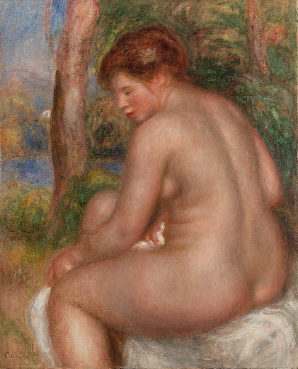 Fürdős háromnegyedes nézetben alkotó: Pierre-Auguste Renoir
