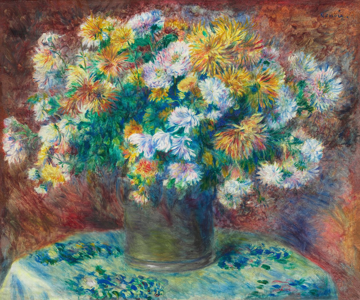 Krizantémok alkotó: Pierre-Auguste Renoir