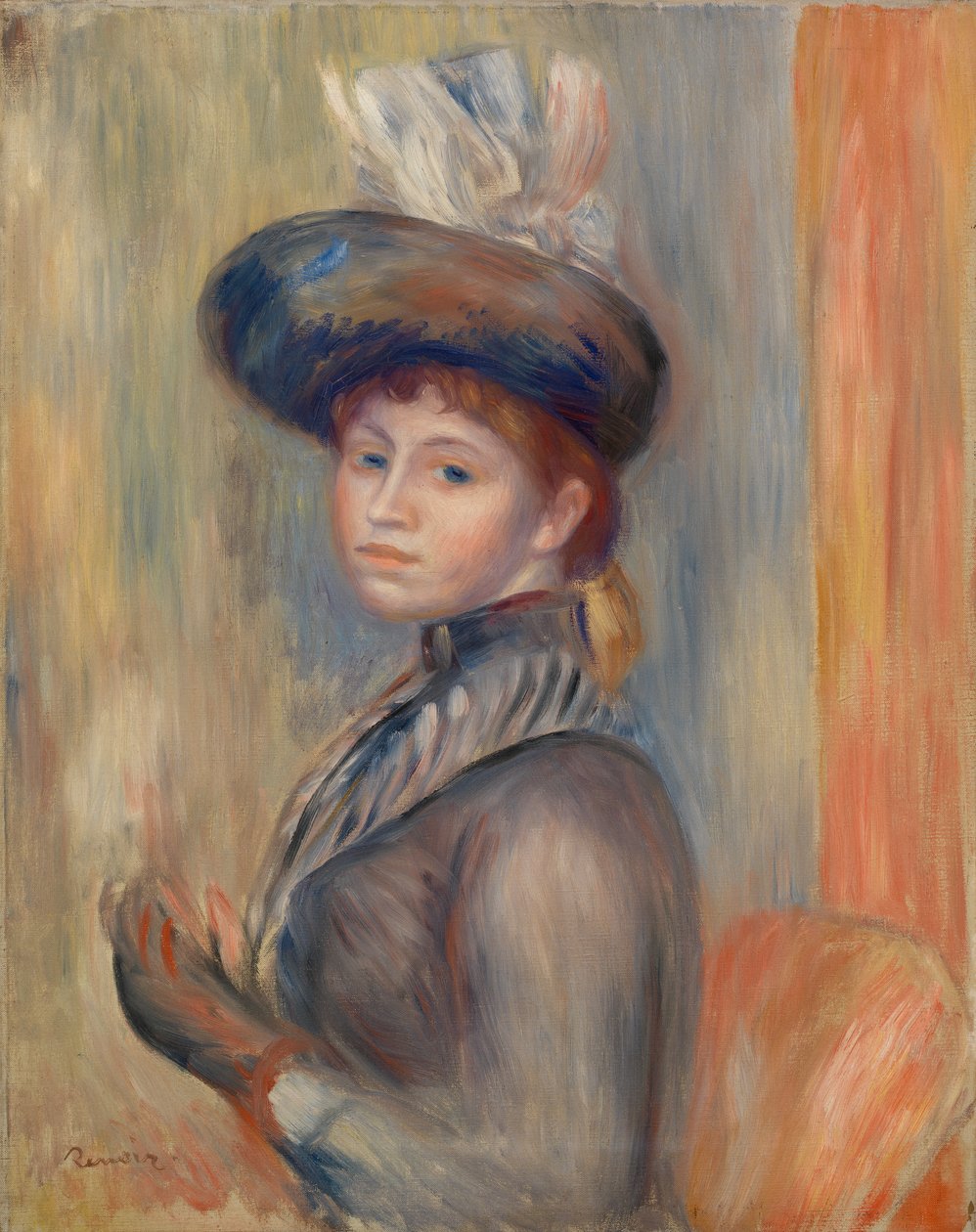 Lány szürke-kékben alkotó: Pierre-Auguste Renoir