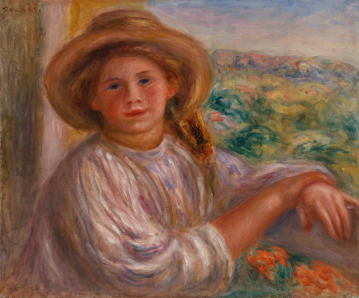 Lány az erkélyen, Cagnes alkotó: Pierre-Auguste Renoir