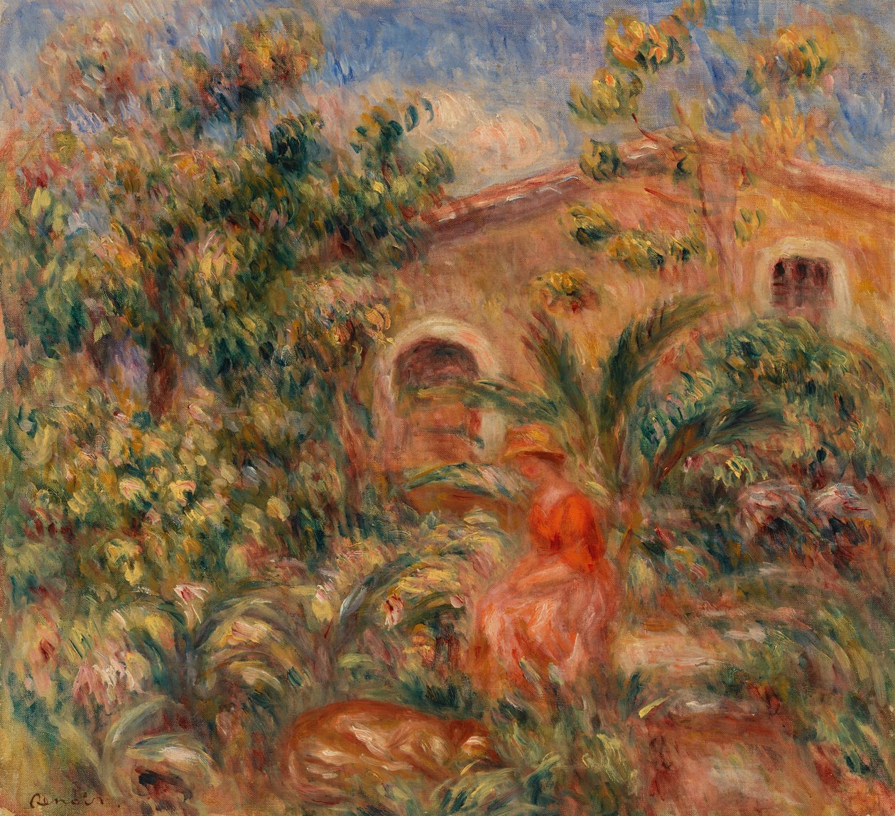 Táj nő és kutya alkotó: Pierre-Auguste Renoir