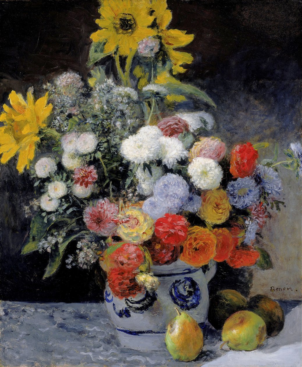 Kevert virágok cserépedényben alkotó: Pierre-Auguste Renoir