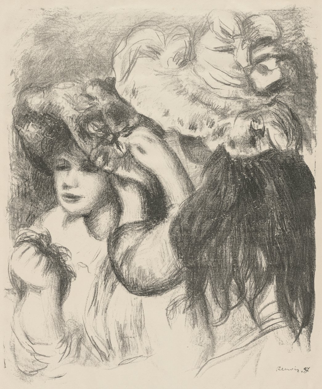 A kalap feltűzése alkotó: Pierre-Auguste Renoir