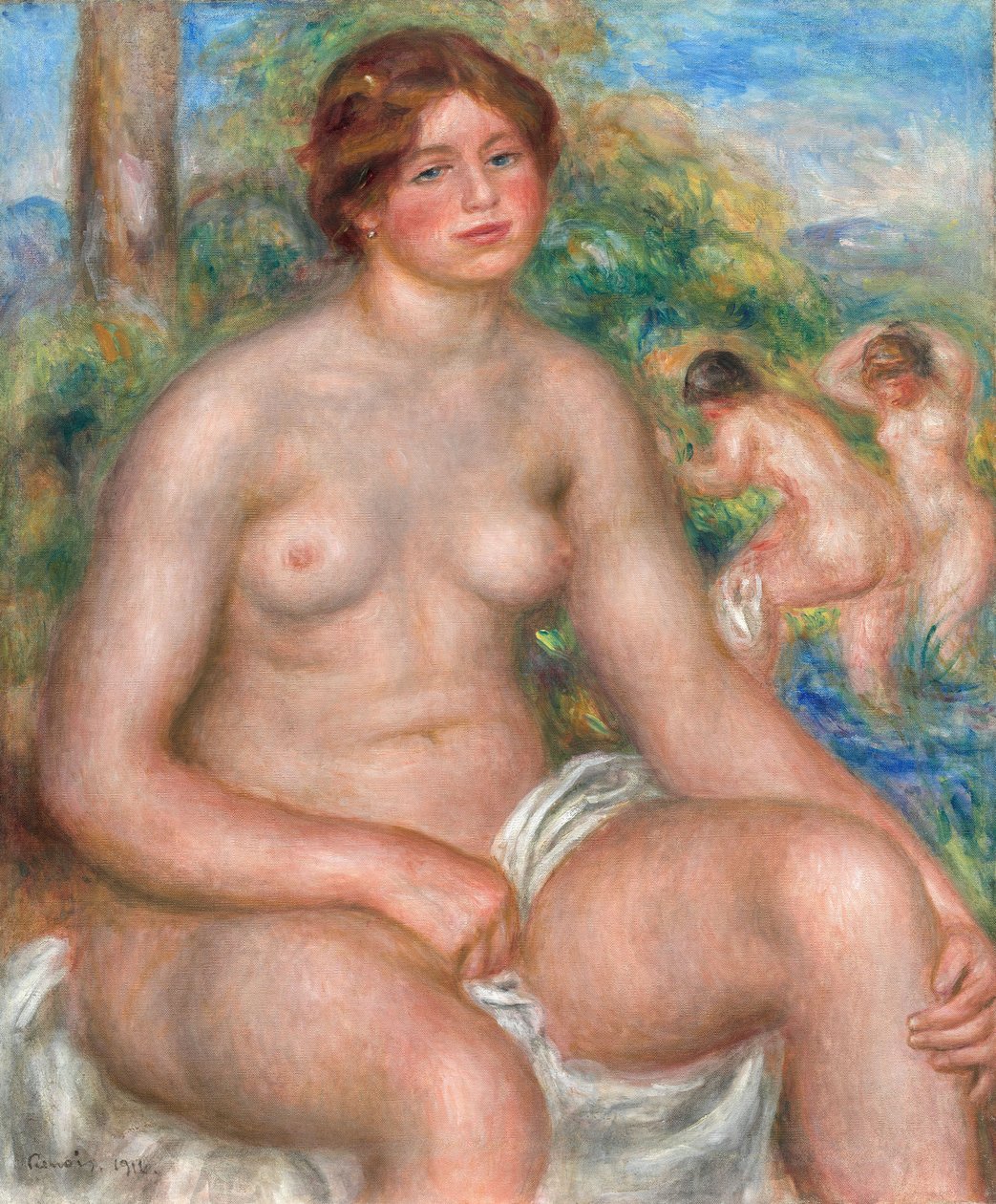 Ülő fürdőző alkotó: Pierre-Auguste Renoir
