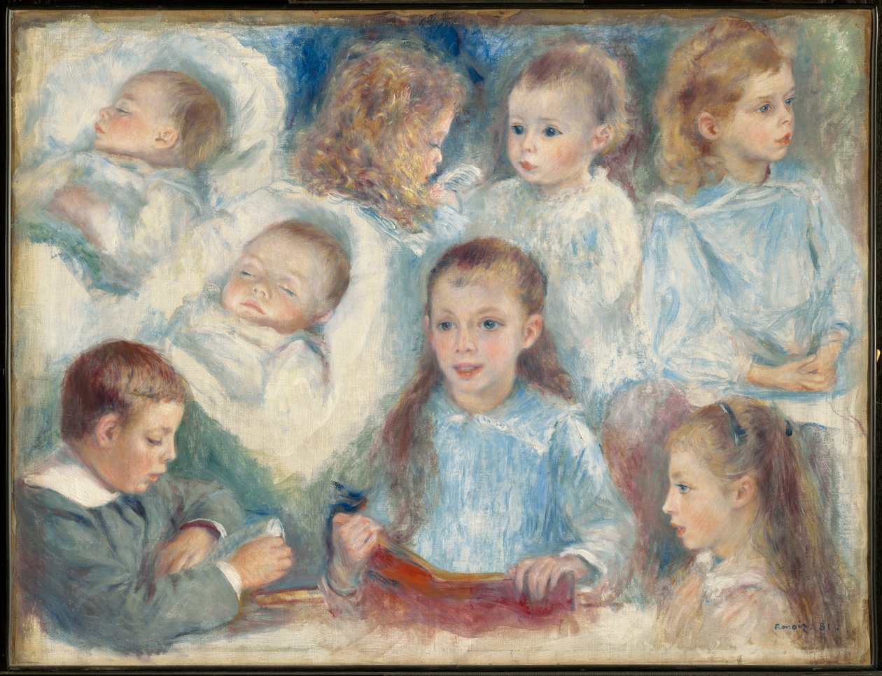 Fejtanulmányok (a Berard gyermekek) alkotó: Pierre-Auguste Renoir