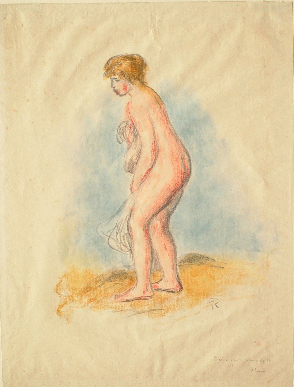 Stehende weibliche Badende alkotó: Pierre-Auguste Renoir