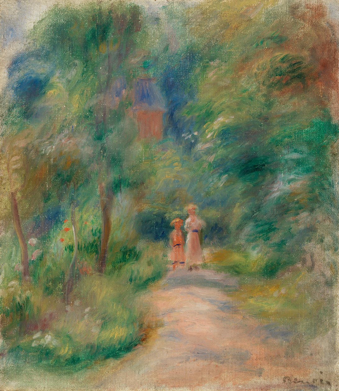 Két alak egy ösvényen alkotó: Pierre-Auguste Renoir