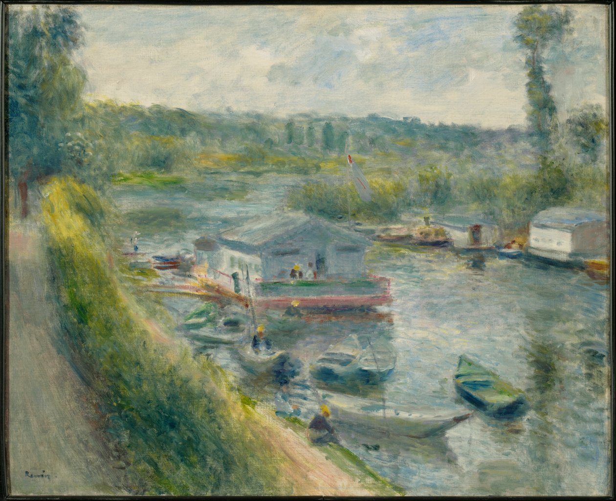 Mosóhajó Bas-Meudonban alkotó: Pierre-Auguste Renoir