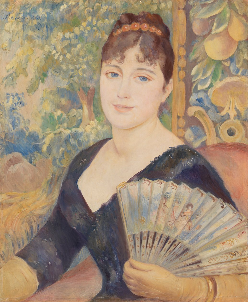 Nő ventilátorral alkotó: Pierre-Auguste Renoir