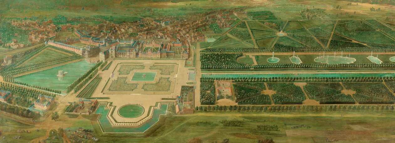 Kilátás a fontainebleau-i kastélyra alkotó: Pierre-Denis Martin