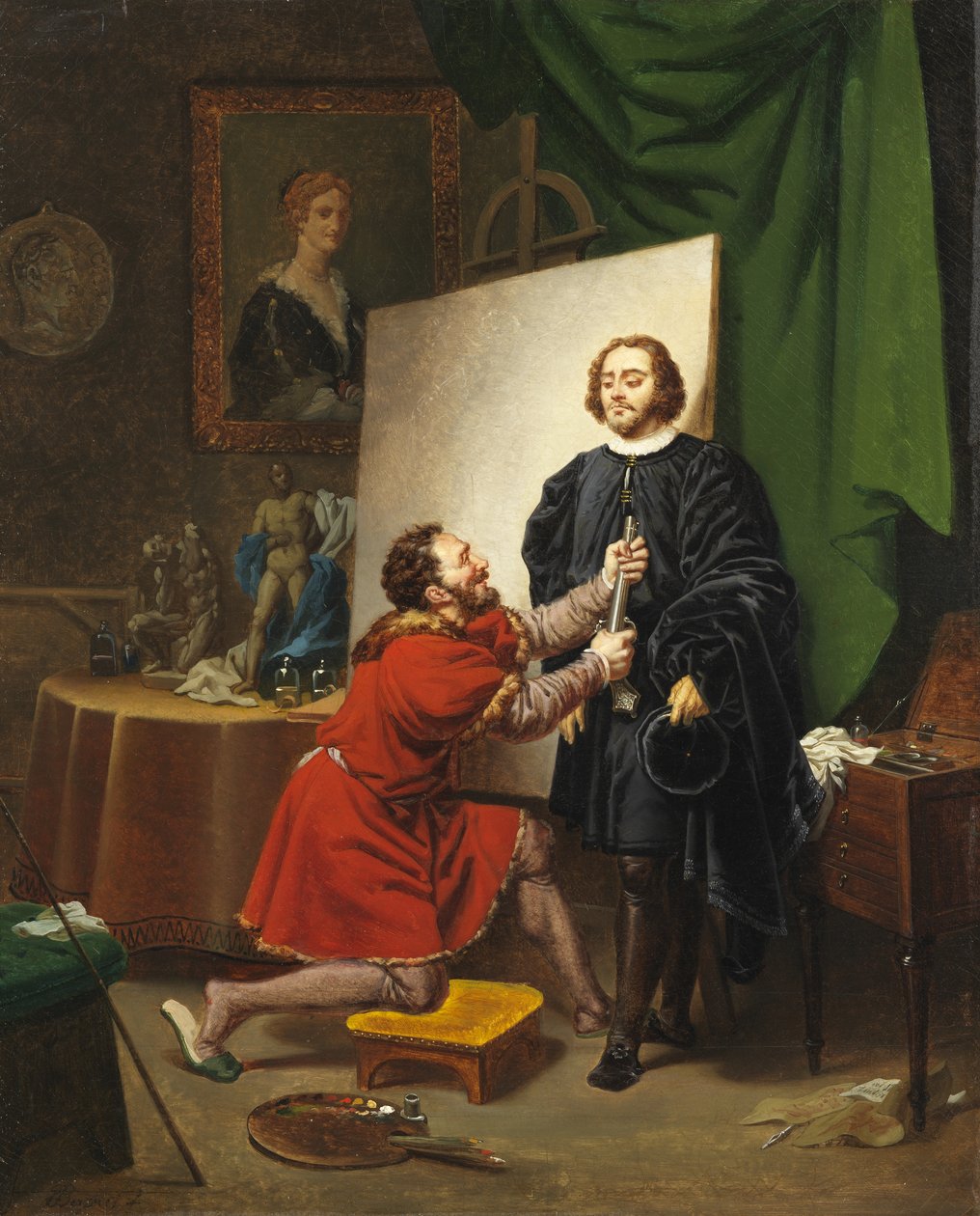 Pietro Aretino a Tintoretto Stúdióban, 1822 alkotó: Pierre Nolasque Bergeret