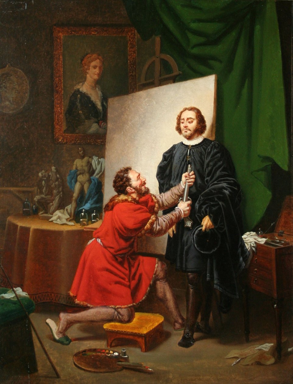 Aretino Tintoretto műtermében, 1822 körül (olaj, vászon) alkotó: Pierre Nolasque Bergeret