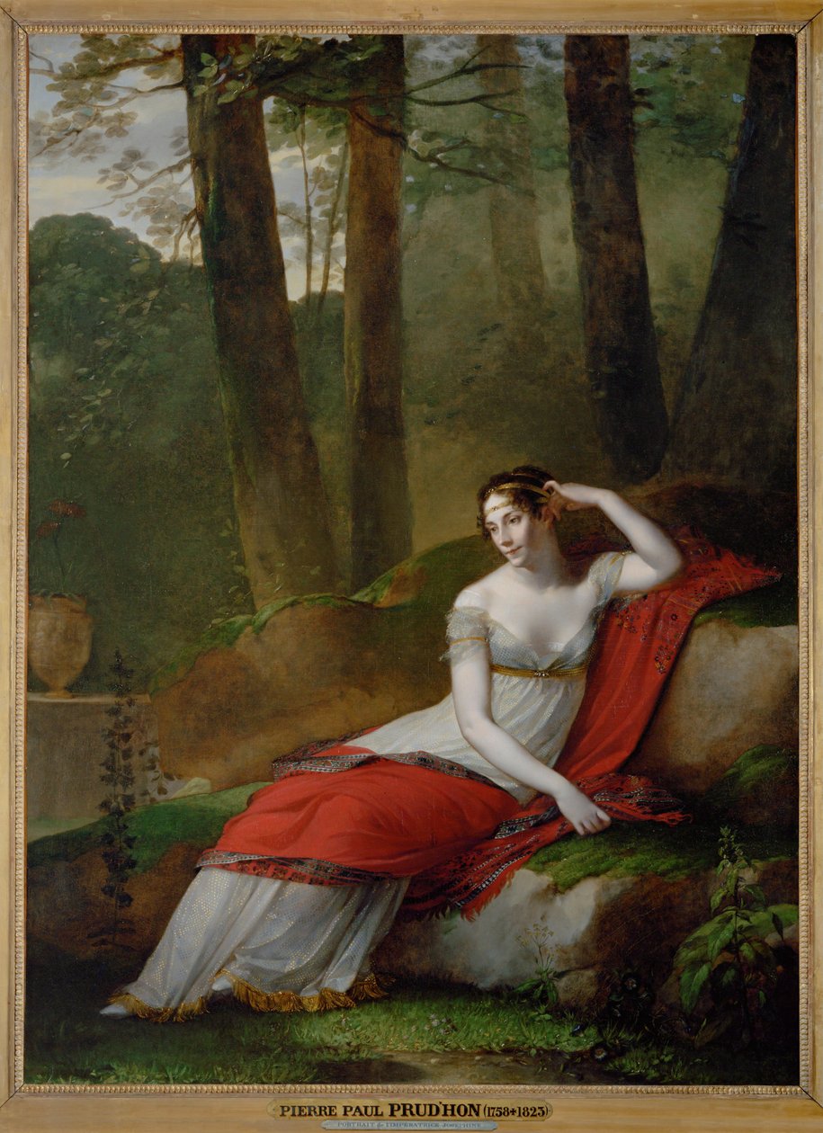 Josephine császárnő, I. Napóleon első felesége a Malmaison kertjében. Prud