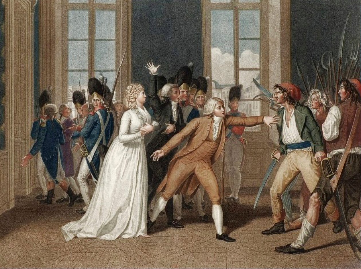 1792. június 20-a a párizsi Chateau des Tuileries-ban – Erzsébet asszony áhítata (Elisabeth Philippine Marie Helene de France dit Madame Elisabeth (1764-1794) – Pierre Bouillon (1776-1831) metszete alkotó: Pierre (after) Bouillon