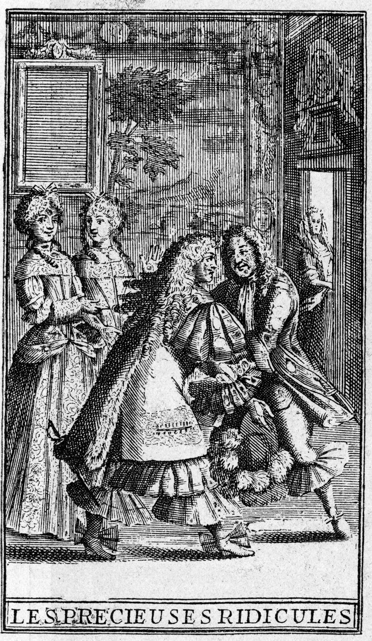 Moliere értékes nevetségessége (érintett fiatal hölgyek) Pierre Brissart metszetei az 1682-es kiadáshoz. alkotó: Pierre (after) Brissart
