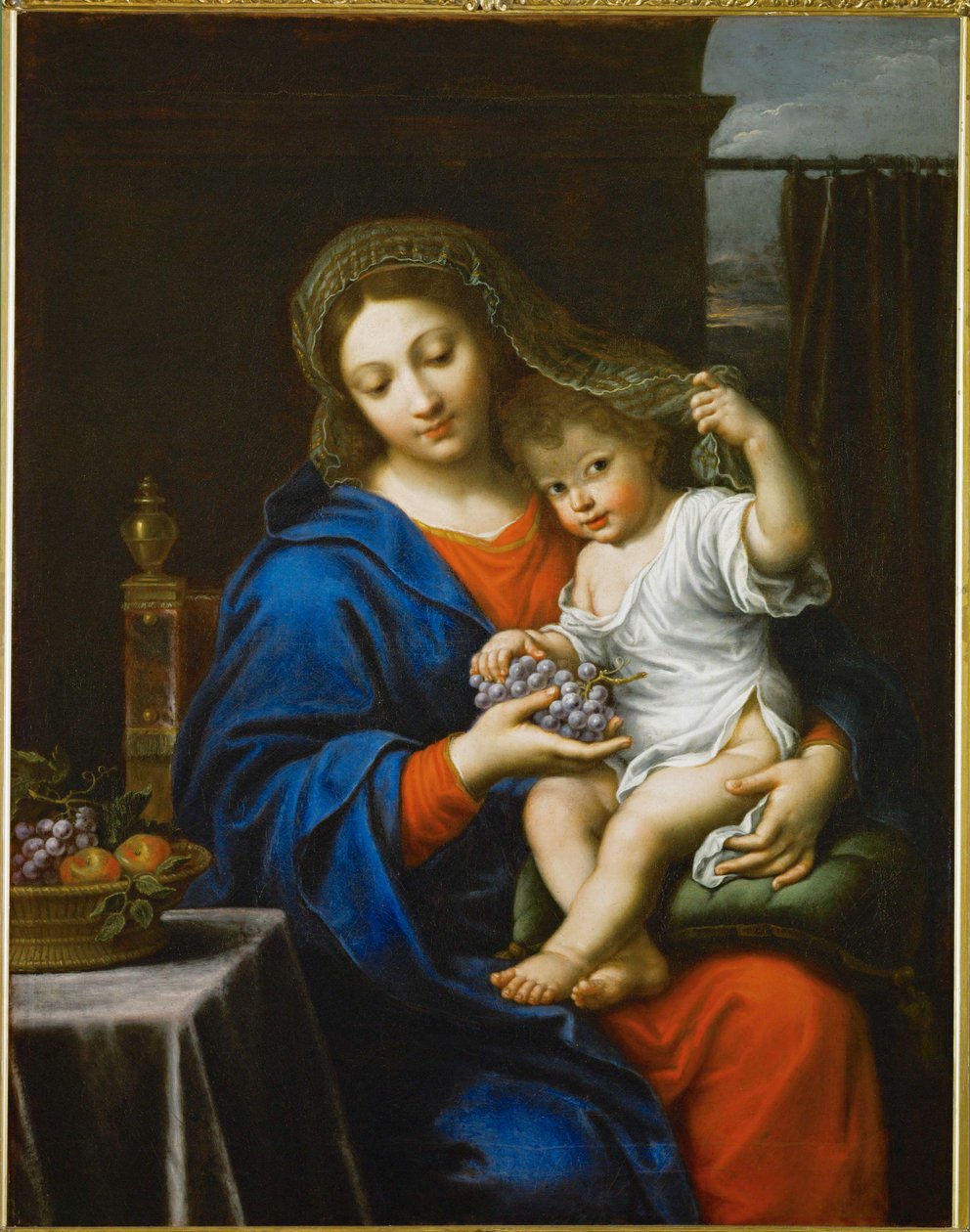 La vierge a la grappe - Madonna szőlővel ... alkotó: Pierre (follower of) Mignard