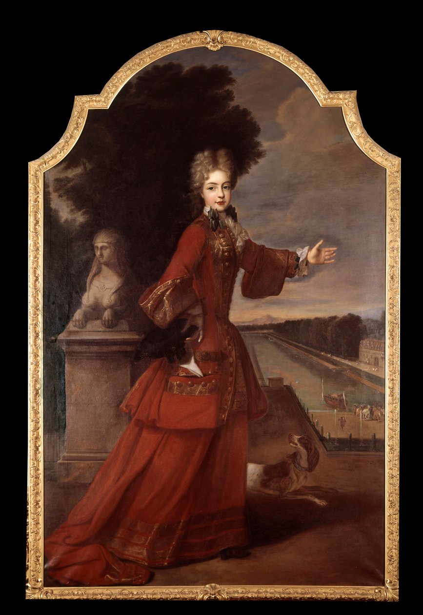 Marie Adelaide de Savoie, Burgundia hercegnőjének portréja a fontainebleau-i kastélyban (1685-1712) Dauphine de France. Pierre Gobert (1662-1744) műhelyének festménye alkotó: Pierre (studio of) Gobert
