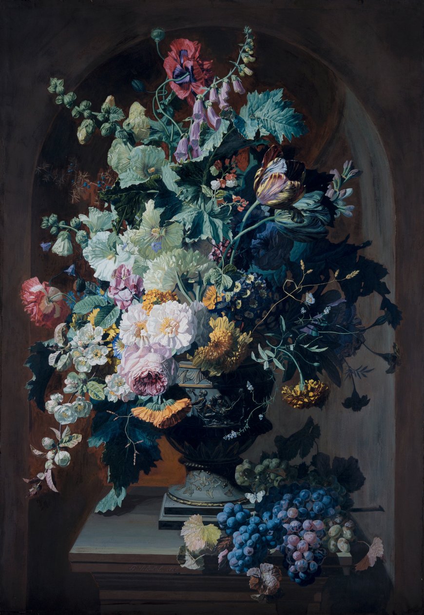Virágváza mimózokkal és virágváza szőlőfürttel (pár) alkotó: Pierre Adrien Chabal Dussurgey