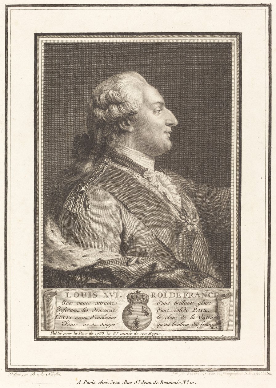 XVI. Lajos francia király alkotó: Pierre Adrien Le Beau after Benedict Alphonse Nicolet