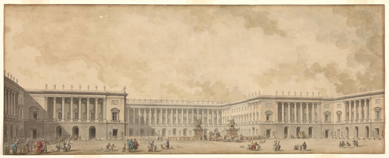 A Versailles-i palota első rekonstrukciós projektje, amelyet XVI. Lajos királynak nyújtottak be, Kr. e. 1785. alkotó: Pierre Adrien Paris