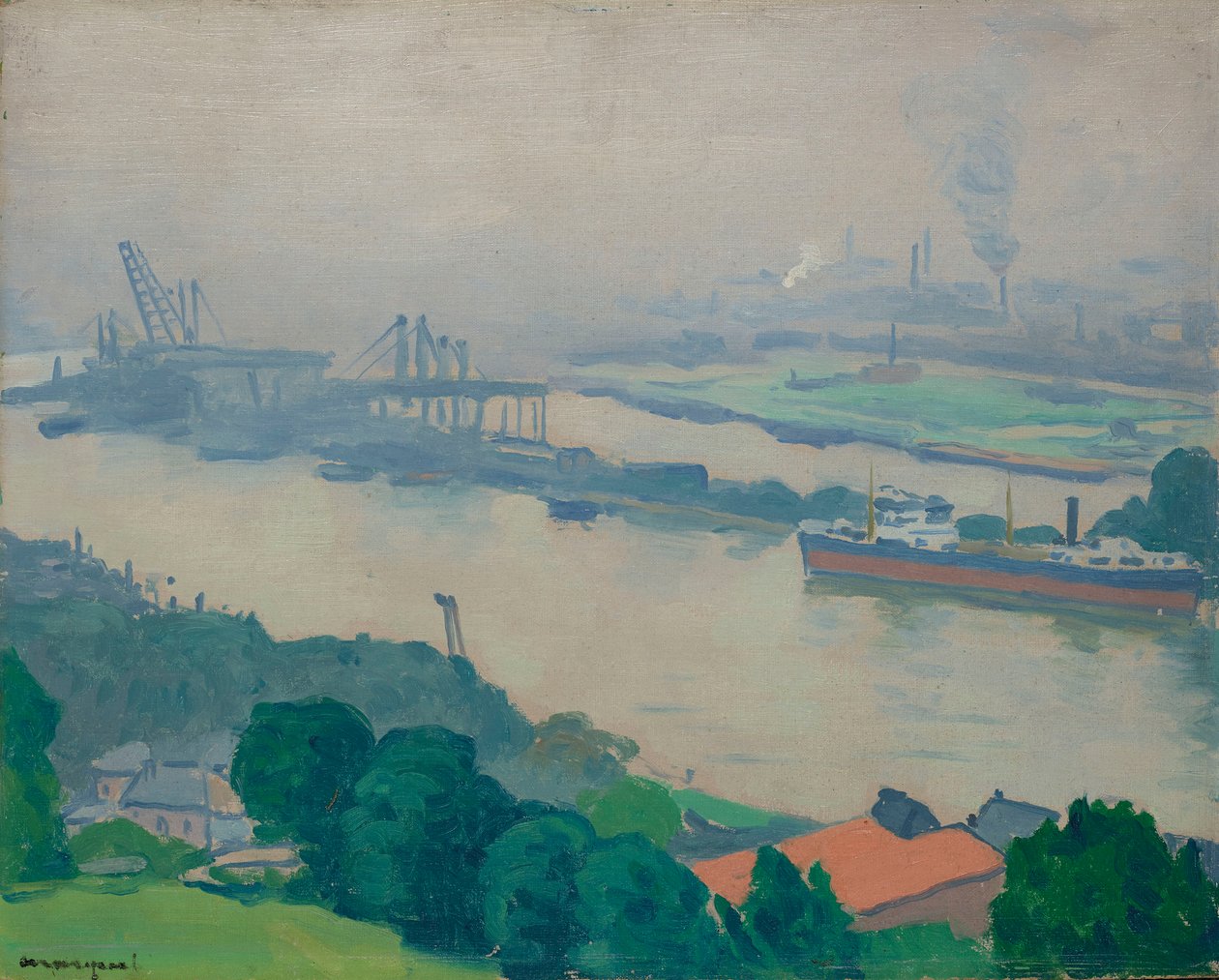 A Szajna a Rouen melletti Croisset-nél, 1927. alkotó: Albert Marquet