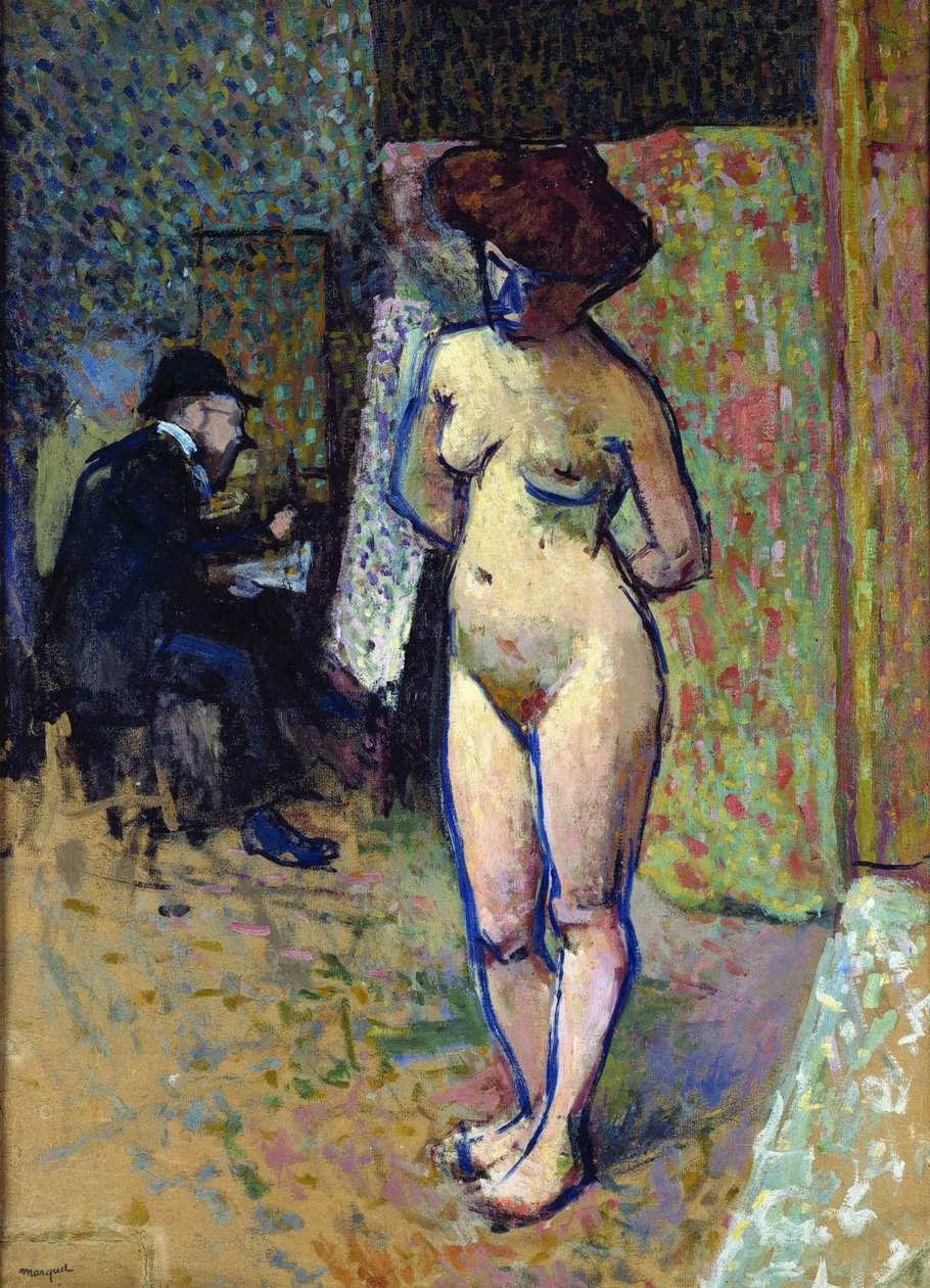 Matisse a Manguin műtermében, 1905. alkotó: Albert Marquet