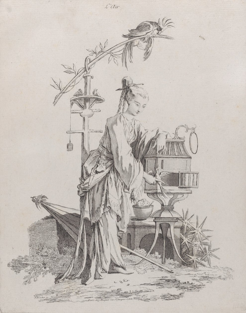 Levegő, A négy elemből, 1738-49. alkotó: Pierre Alexandre Aveline