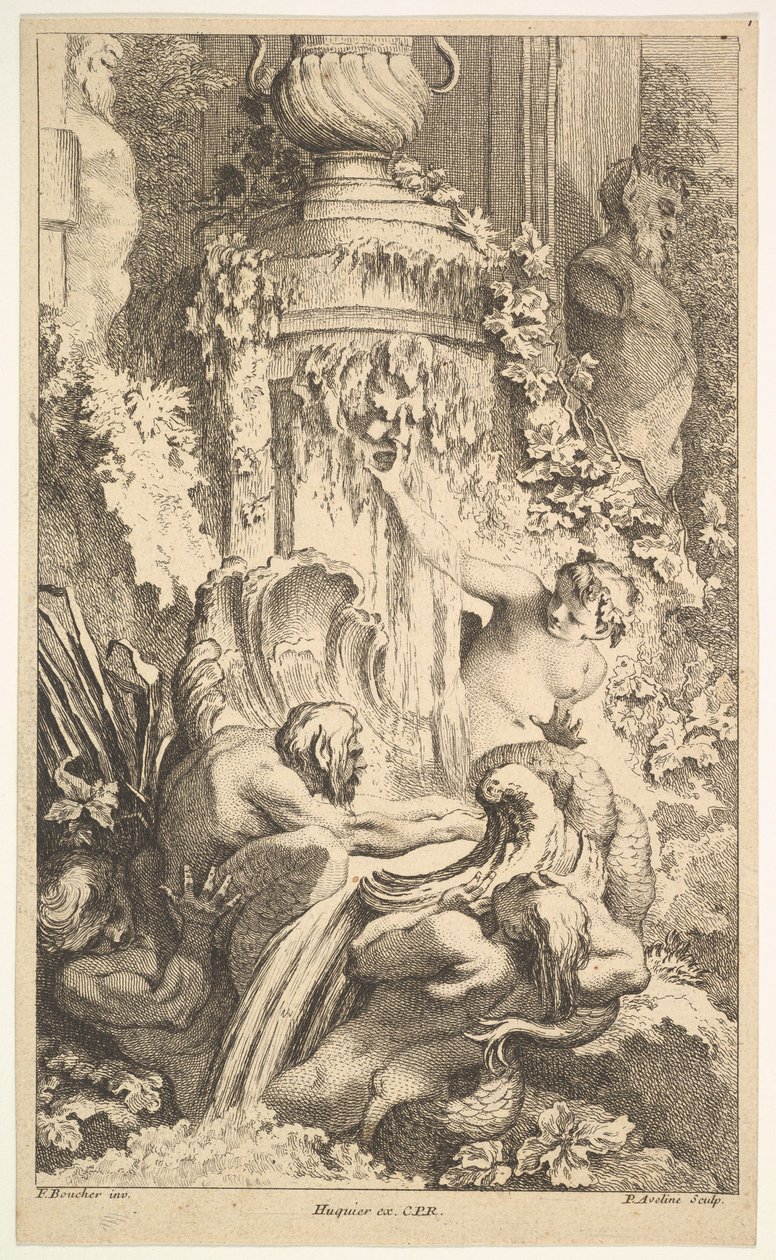 Naiades, Tritons és Priap fürdője, 1736. alkotó: Pierre Alexandre Aveline