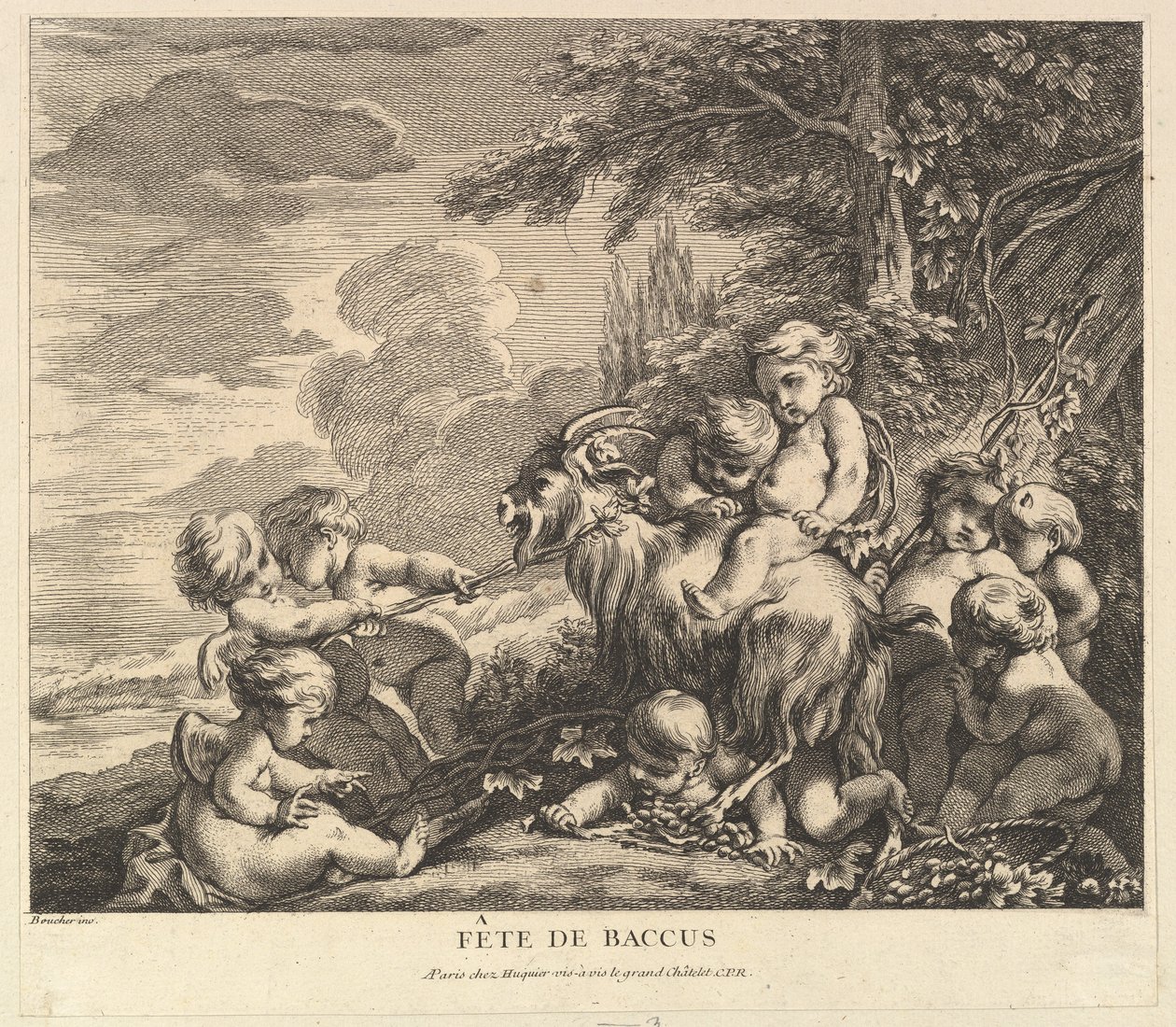 Bacchus ünnepe, kb. 1738. alkotó: Pierre Alexandre Aveline