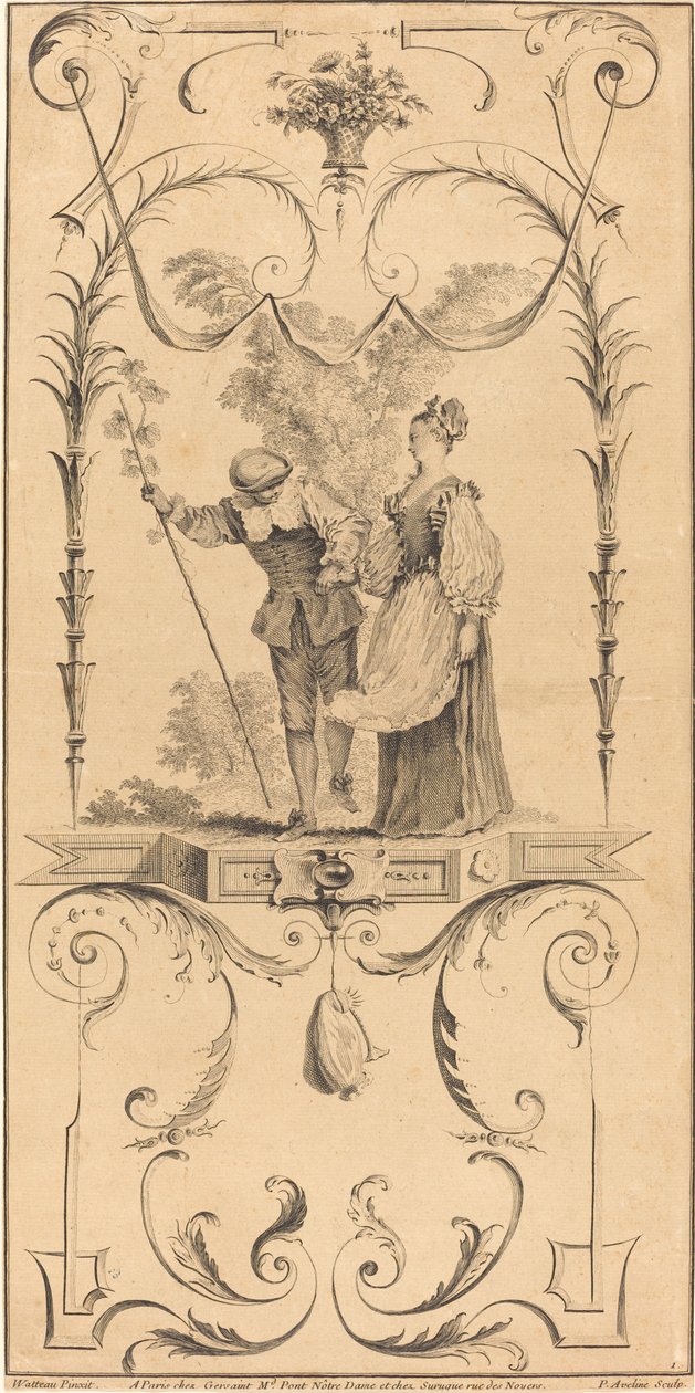 Pásztor és pásztorlány (?) alkotó: Pierre Alexandre Aveline after Antoine Watteau