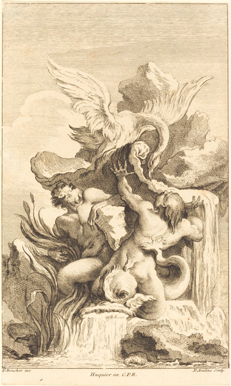 Két Triton és egy hattyú alkotó: Pierre Alexandre Aveline after François Boucher