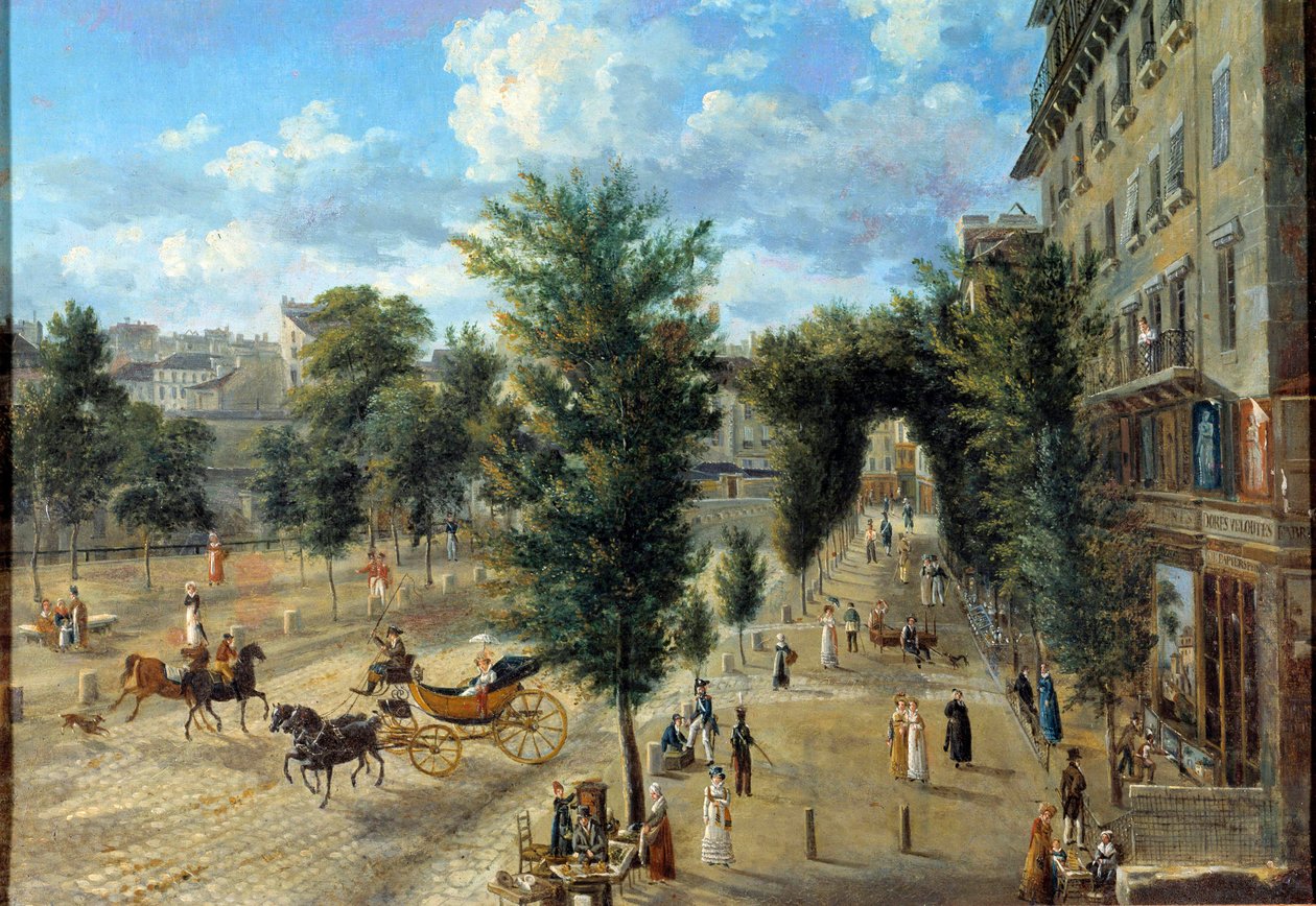 A Boulevard des Capucines és a sánc alsó utcája. Pierre Alexandre Pau de Saint Martin festménye (XIX. század) alkotó: Pierre Alexandre Pau de Saint Martin