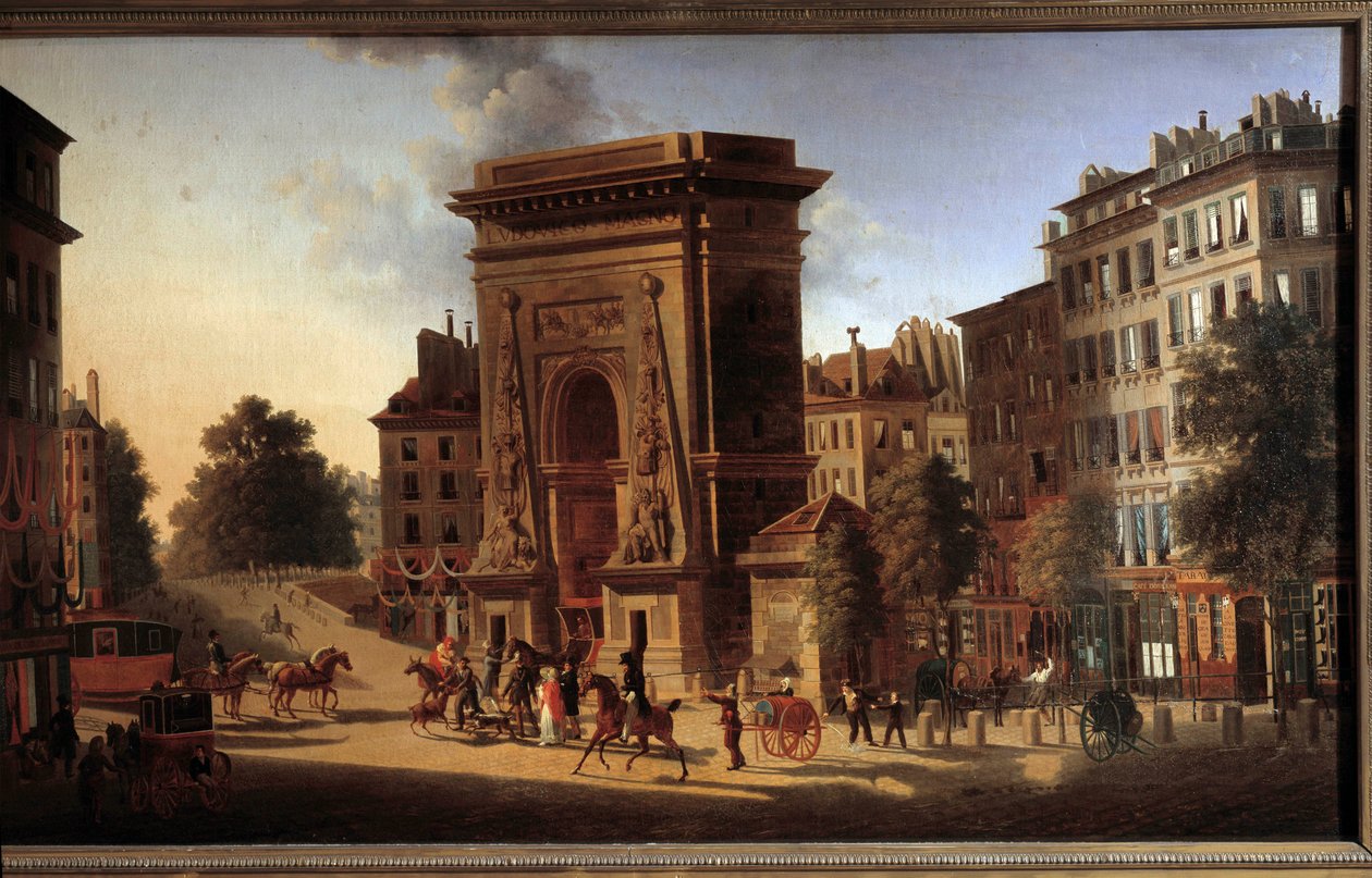 A Saint Denis ajtó. Kilátás Párizsra. Pierre Alexandre Pau De Saint Martin festménye alkotó: Pierre Alexandre Pau de Saint Martin