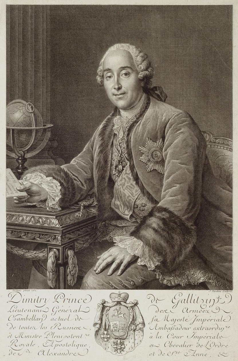 Dmitrij Mihajlovics Golicin herceg portréja 1721-1793, 1762 alkotó: Pierre Alexandre Tardieu