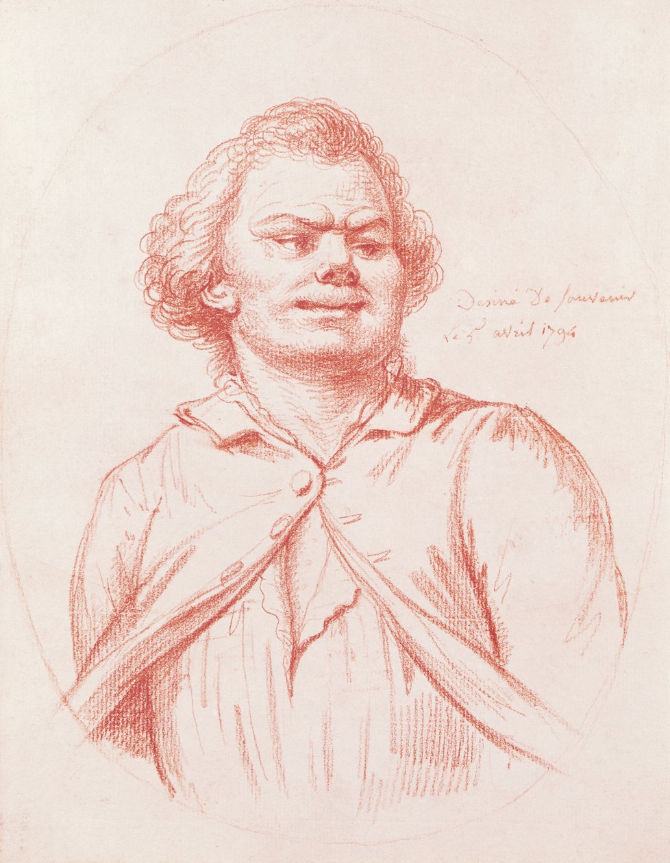 Danton a kivégzésére vezetett, 1794 (piros kréta papíron) alkotó: Pierre Alexandre Wille