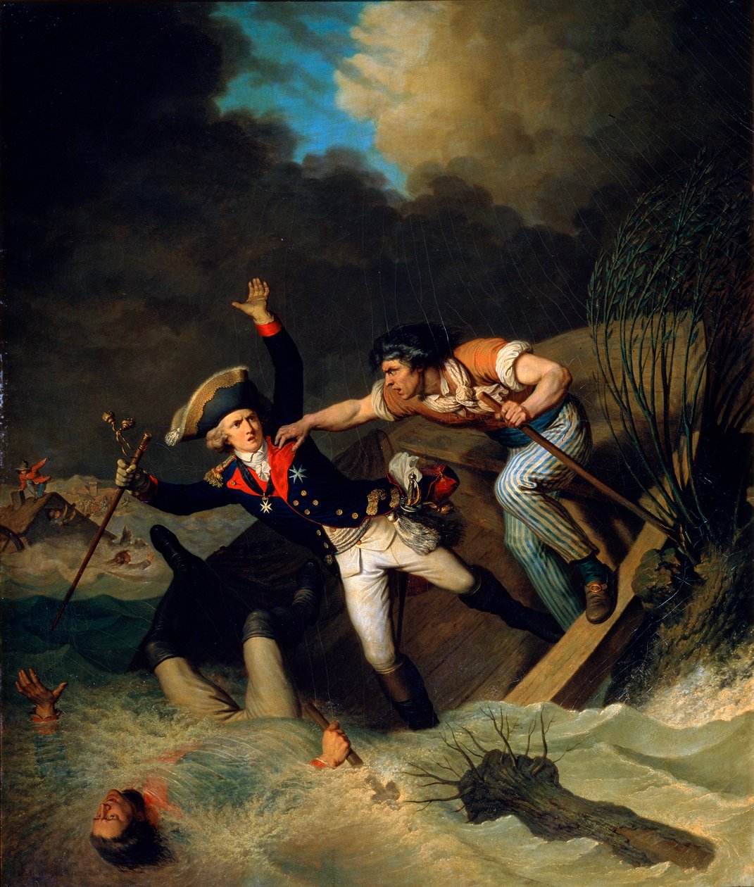 Leopold brunswicki herceg halála egy árvíz során a németországi Brunswickben, 1785 alkotó: Pierre Alexandre Wille
