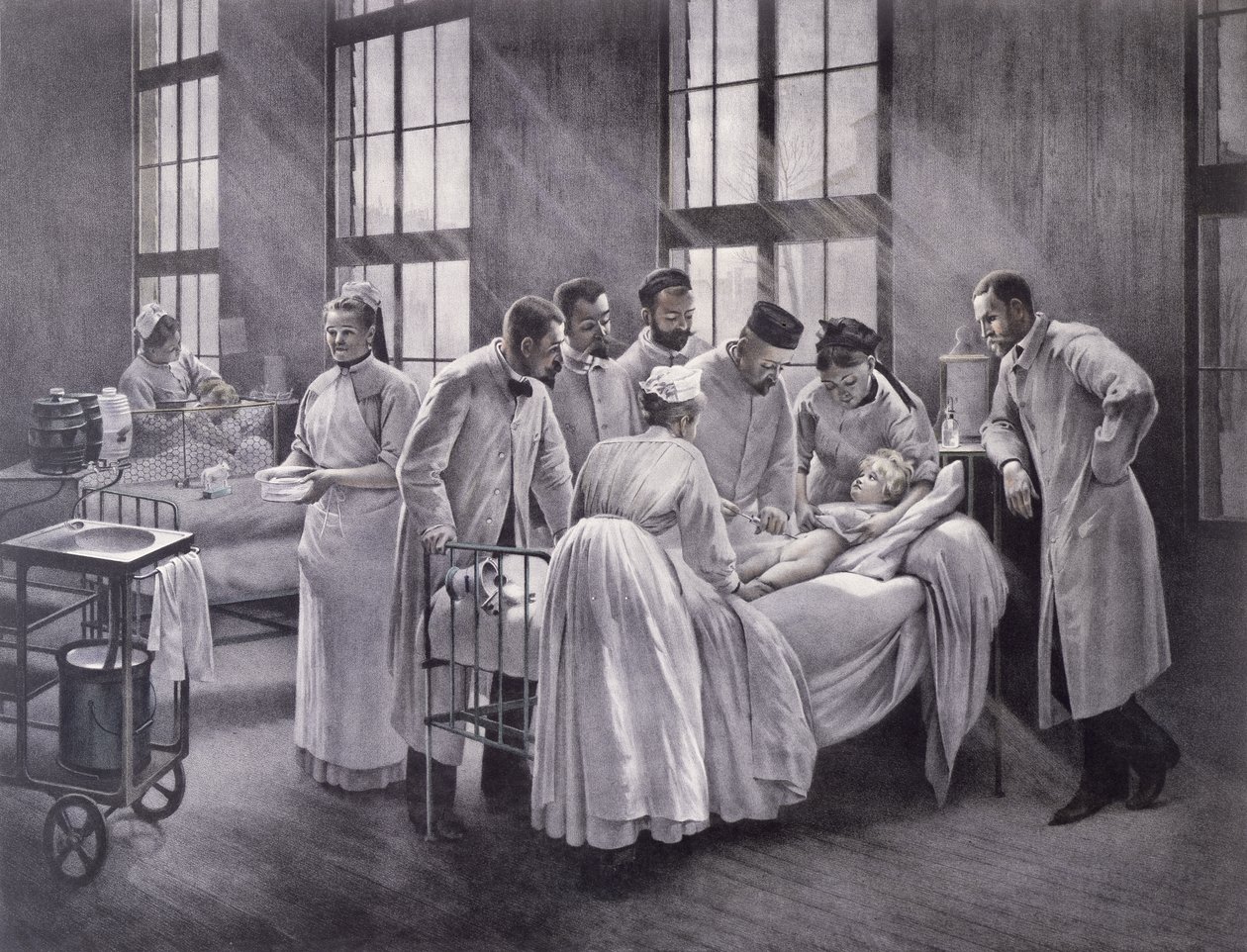 Doktor Roux által meggyógyított csonk, E. Buval metszet alkotó: Pierre Andre Brouillet