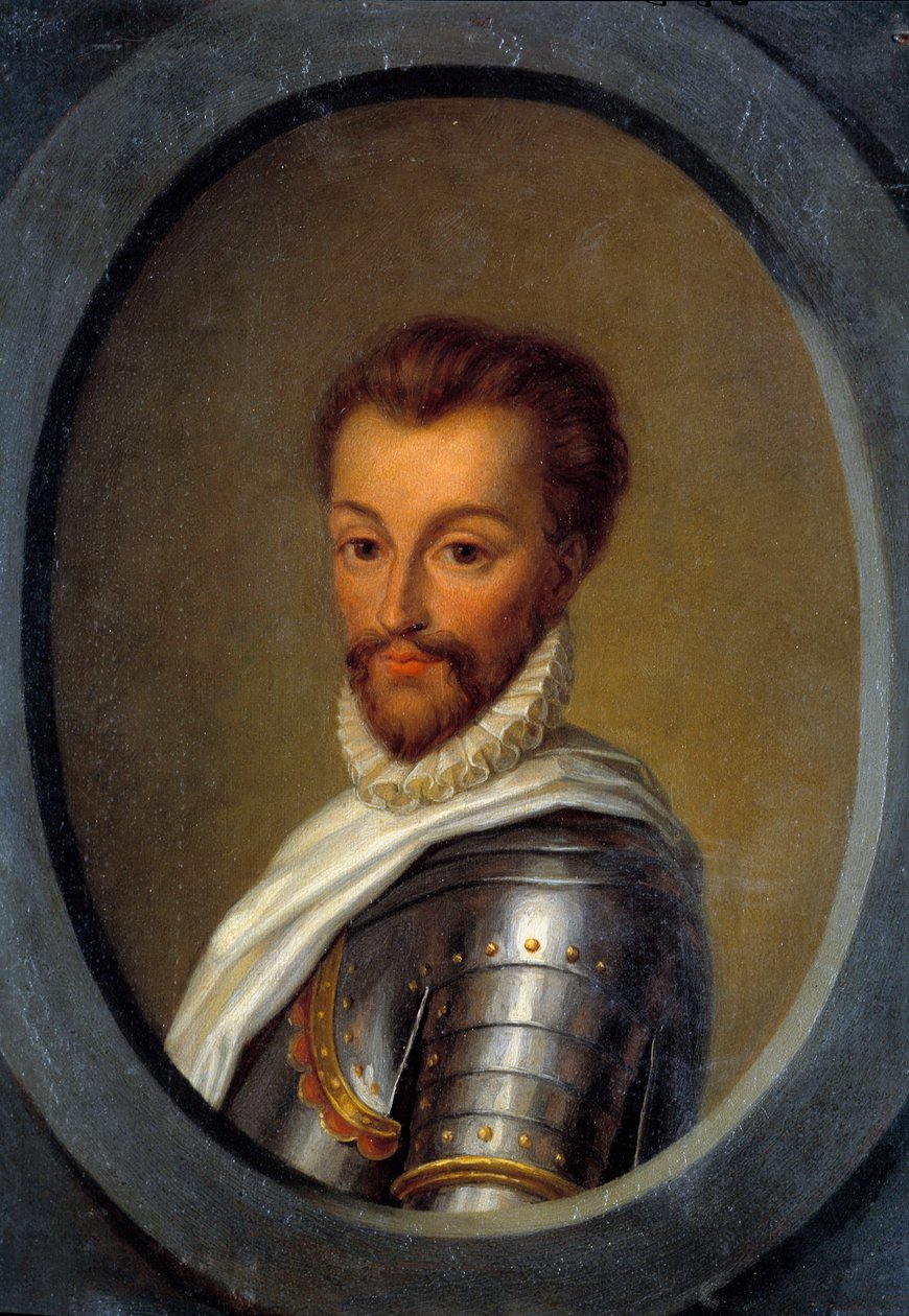 I. Bourboni Henrik (1552-1588) portréja, Conde hercege Pierre Andre Cassel (1801-1848) festménye 19. század V. 0,26x0,17 m alkotó: Pierre Andre Cassel