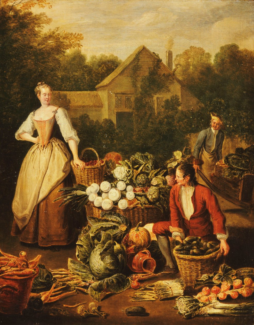 Egy szobalány zöldséget vásárol, 1727 alkotó: Pierre Angelis or Angillis