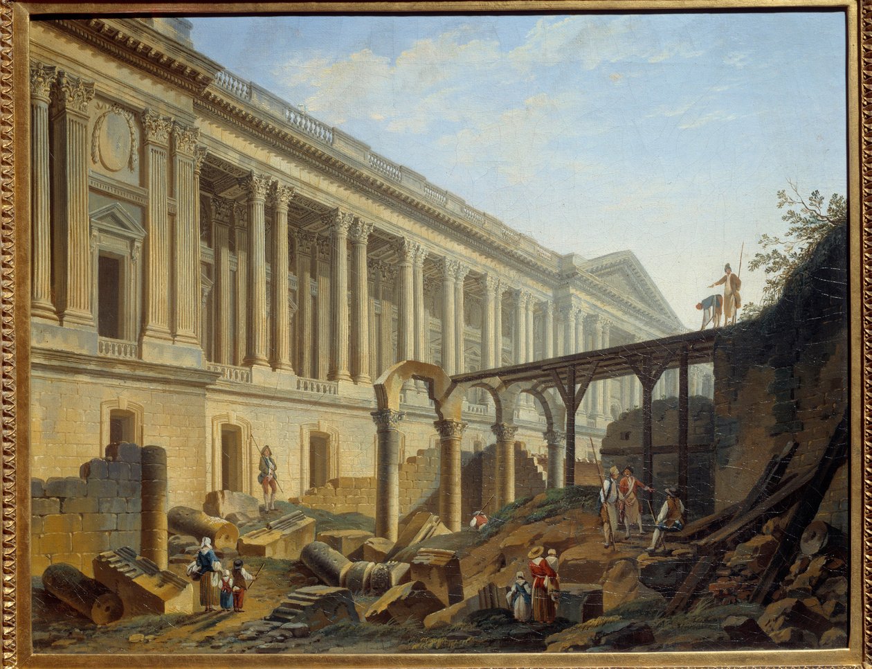 Jacques Germain Soufflot a Louvre-oszlop munkáinak felosztása. Pierre Demachy festménye alkotó: Pierre Antoine Demachy