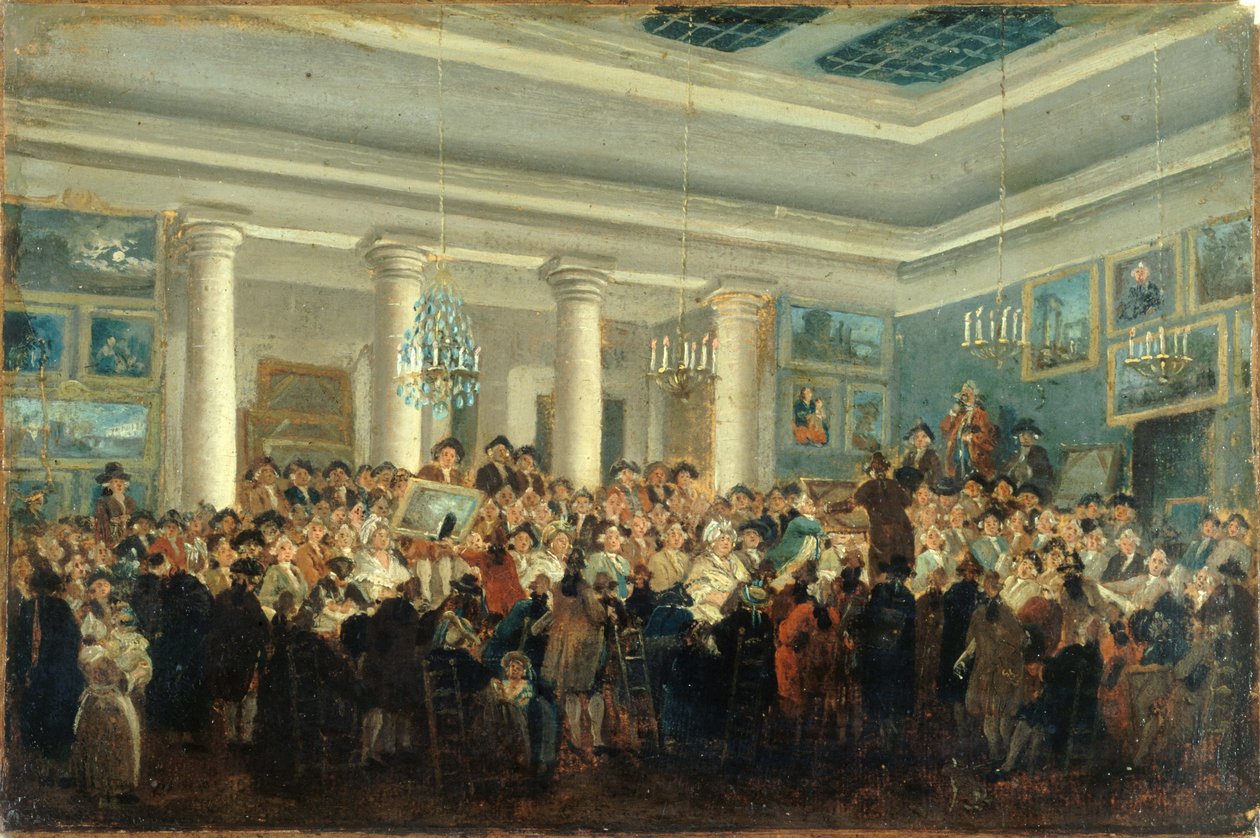 Festmények nyilvános árverése, 1785 körül (olaj, vászon) alkotó: Pierre Antoine Demachy