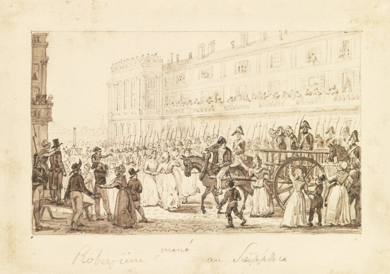 Robespierre-t és cinkosait kivégzésükhöz vezették, 1794 alkotó: Pierre Antoine Demachy