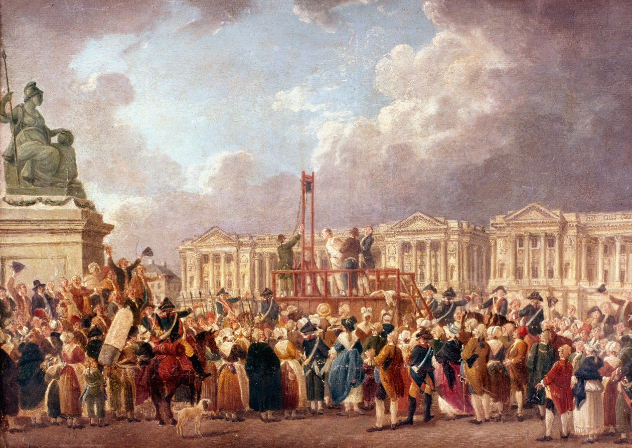 Guillotine általi kivégzés Párizsban a francia forradalom idején, 1790-es évek 1793-1807 alkotó: Pierre Antoine de Machy