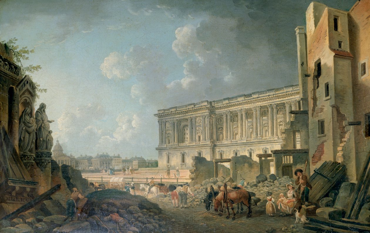 Kilátás a Louvre-ra, 1743-1807 alkotó: Pierre Antoine de Machy