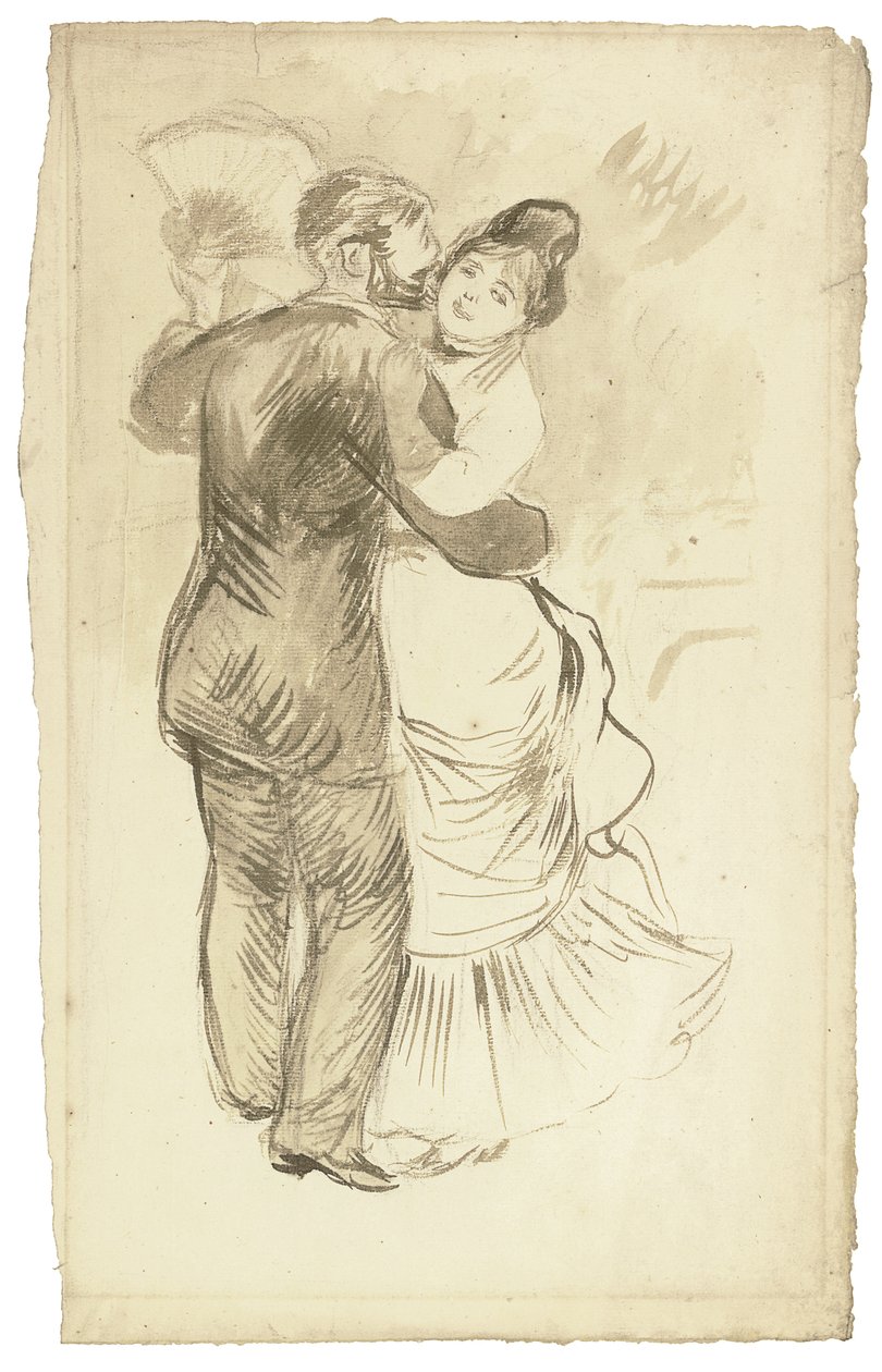 Tanulmány a "Tánc a vidéken" című könyvhöz, 1883 alkotó: Pierre Auguste Renoir