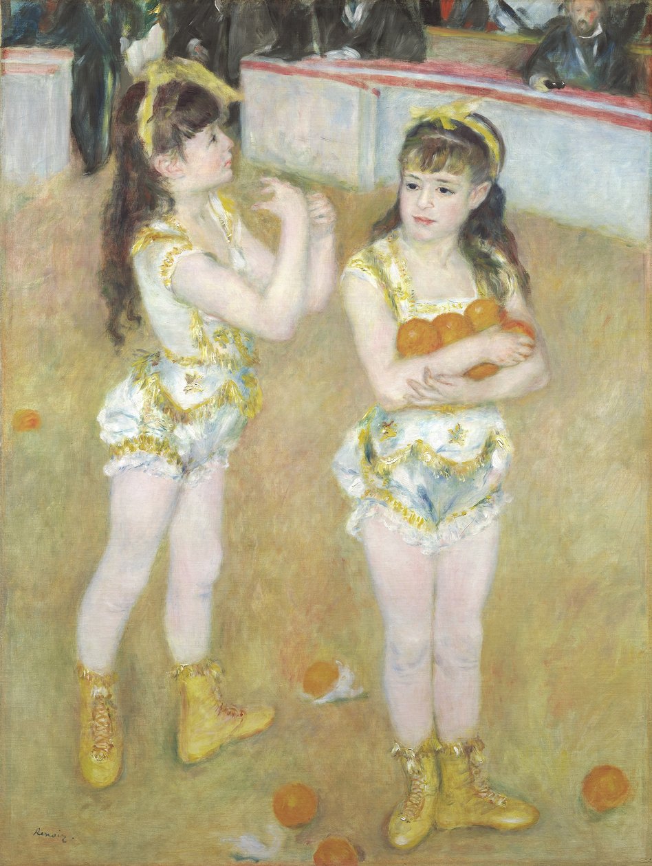Akrobaták a Cirque Fernando-ban, Francisca és Angelina Wartenberg, 1879 alkotó: Pierre Auguste Renoir
