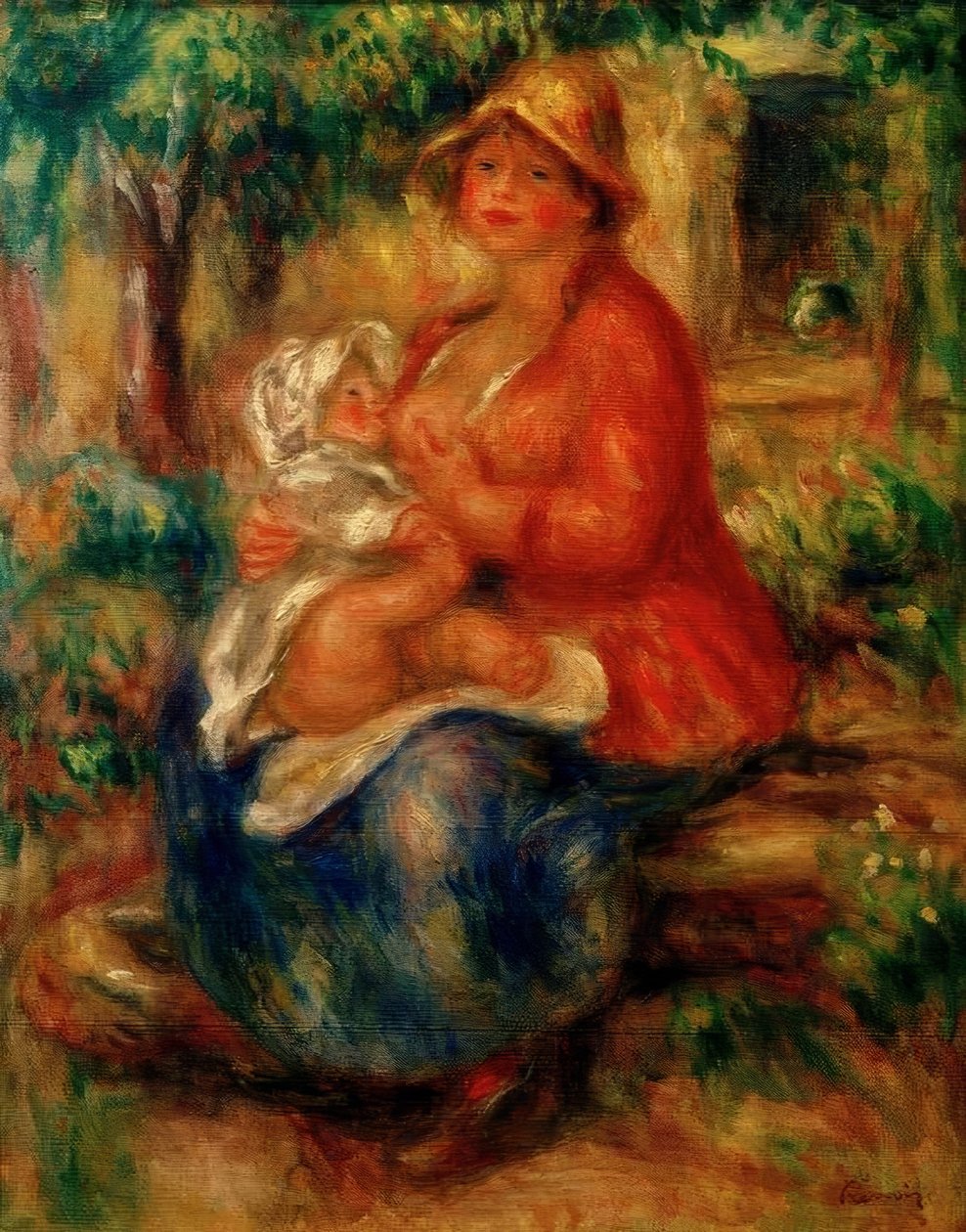 Aline Renoir szoptatja fiát alkotó: Pierre Auguste Renoir