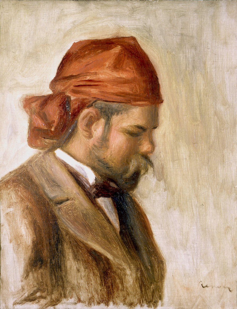 Ambroise Vollard egy vörös kendőben alkotó: Pierre Auguste Renoir