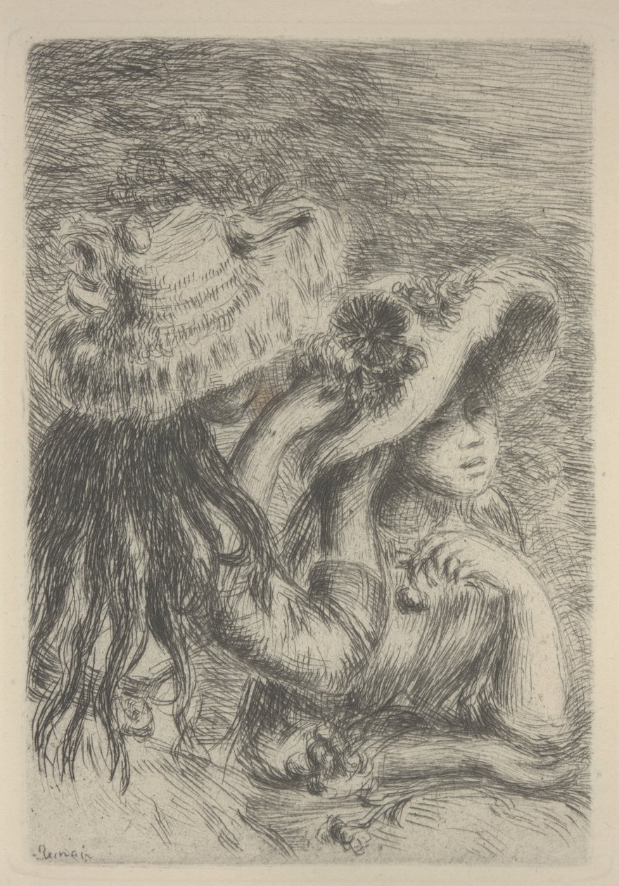 A kalap elrendezése alkotó: Pierre Auguste Renoir