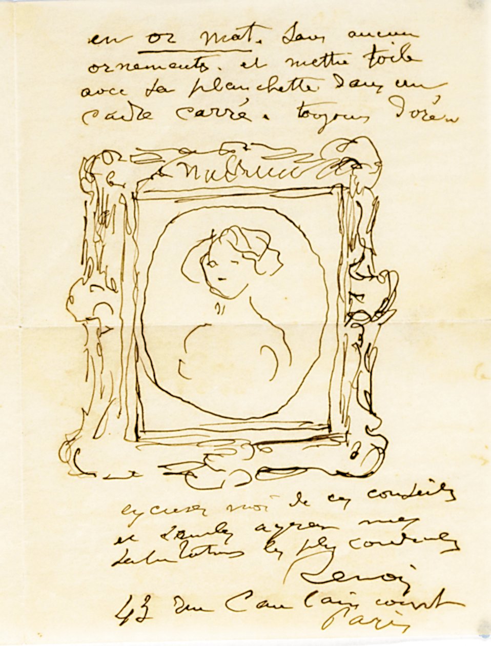 Dedikált levél Dr. Fritz Thurneyssennek, Párizs és Les Collettes, 1908. június 24. alkotó: Pierre Auguste Renoir
